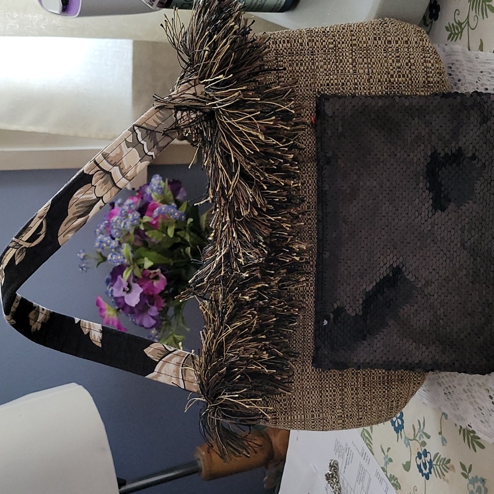 Tapestry bag/sequin accessory bag